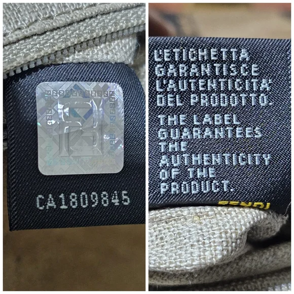 Fendi Silvana Bag Leather with Pequin Striped Canvas Brown - Picture 5 of 12